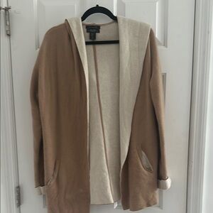 Tahari Tan and Cream Cape Jacket